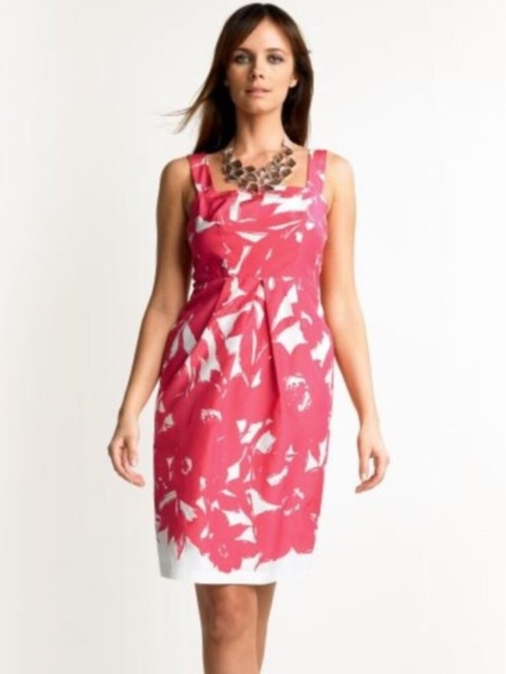 Banana Republic Women's Red and White Dress, size 10